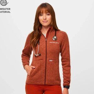 NWT Figs On-Shift Sweater Knit Jacket in Heather Auburn